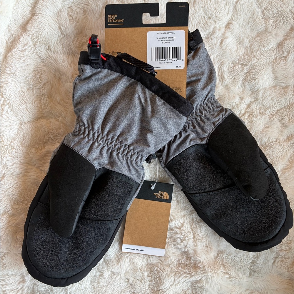 ✨$36✨NWT•The North Face Women’s Montana Ski Mitt Medium Grey Heather XL - Picture 2 of 10